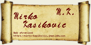 Mirko Kašiković vizit kartica